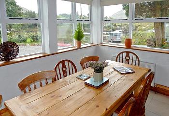 Dining table with view to Bundorragh River